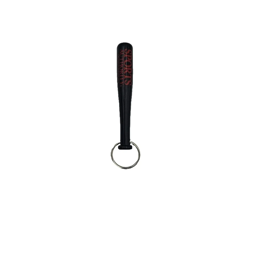Sports Authority Baseball Bat‎ Keychain Bottle Opener – Black Red Logo
